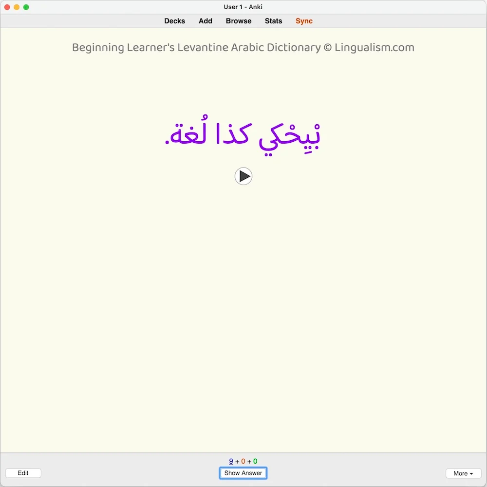 Beginning Learner's Levantine Arabic Dictionary: Anki Flashcards - Image 5