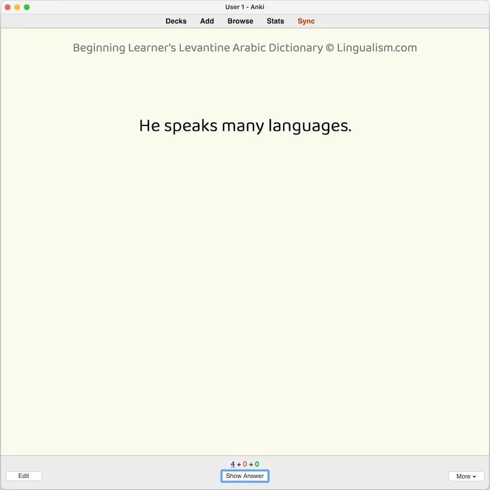 Beginning Learner's Levantine Arabic Dictionary: Anki Flashcards - Image 7