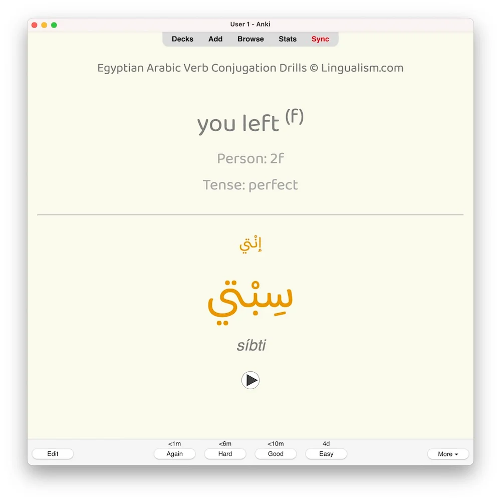 Egyptian Arabic Verb Conjugation Drills: Anki Flashcards (Set 2) - Image 3