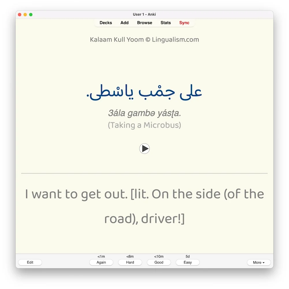 Kalaam Kull Yoom 1: Anki Flashcards - Image 2