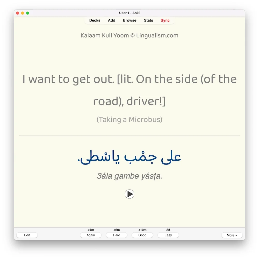 Kalaam Kull Yoom 1: Anki Flashcards - Image 3