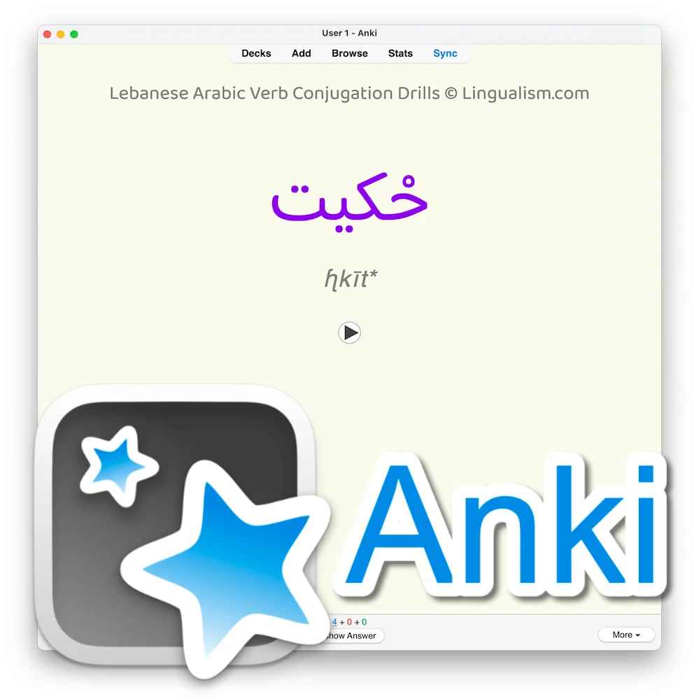 Lebanese Arabic Verb Conjugation Drills: Anki Flashcards (Set 3)