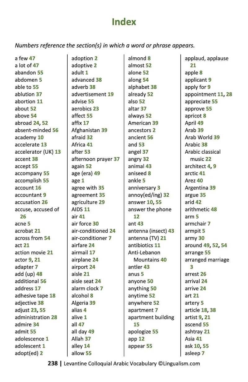 Levantine Colloquial Arabic Vocabulary - Image 11