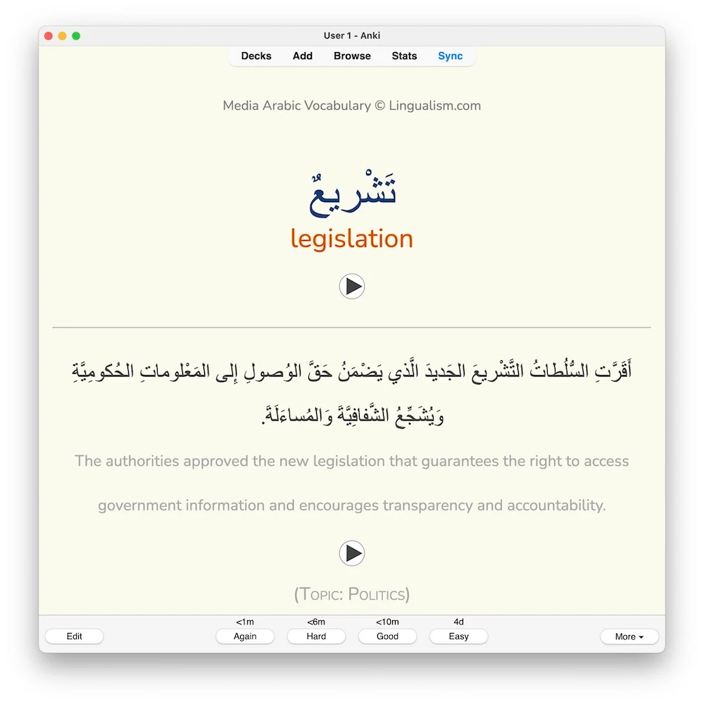 Media Arabic Vocabulary 1: Anki Flashcards - Image 3