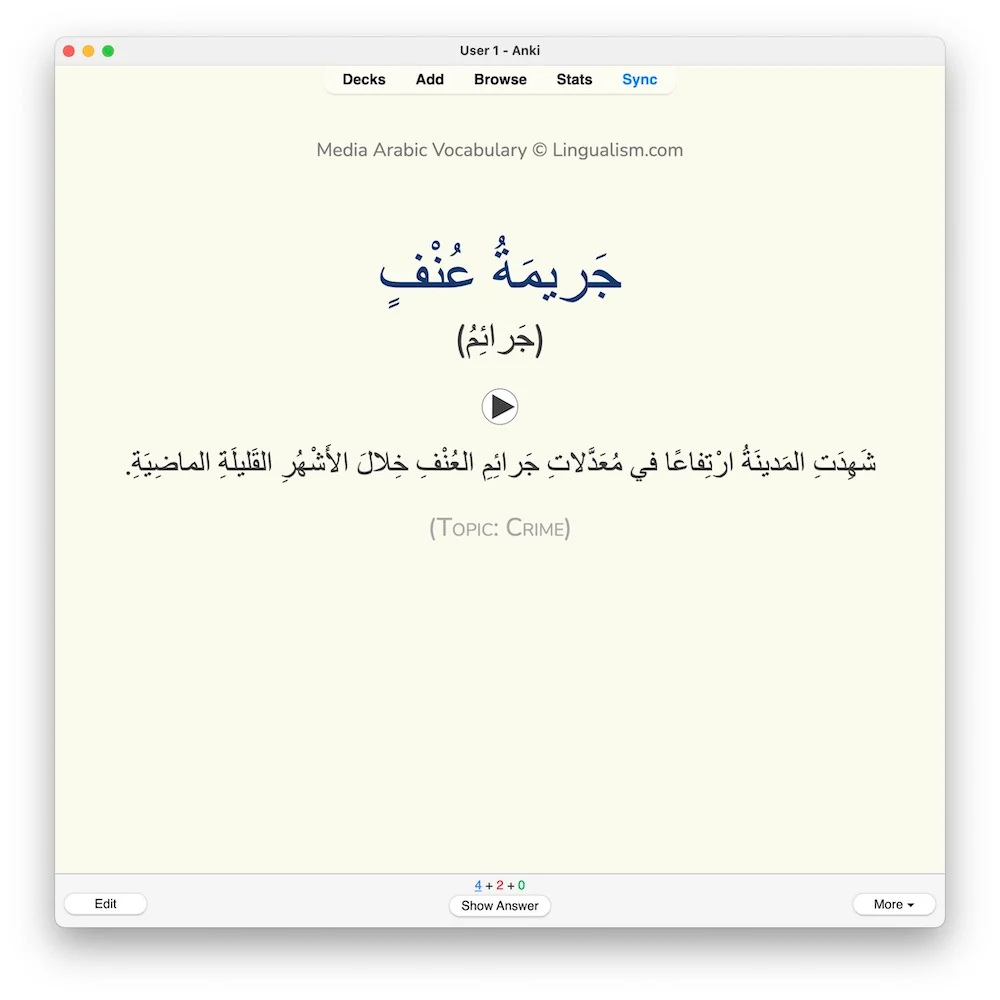 Media Arabic Vocabulary 1: Anki Flashcards - Image 5