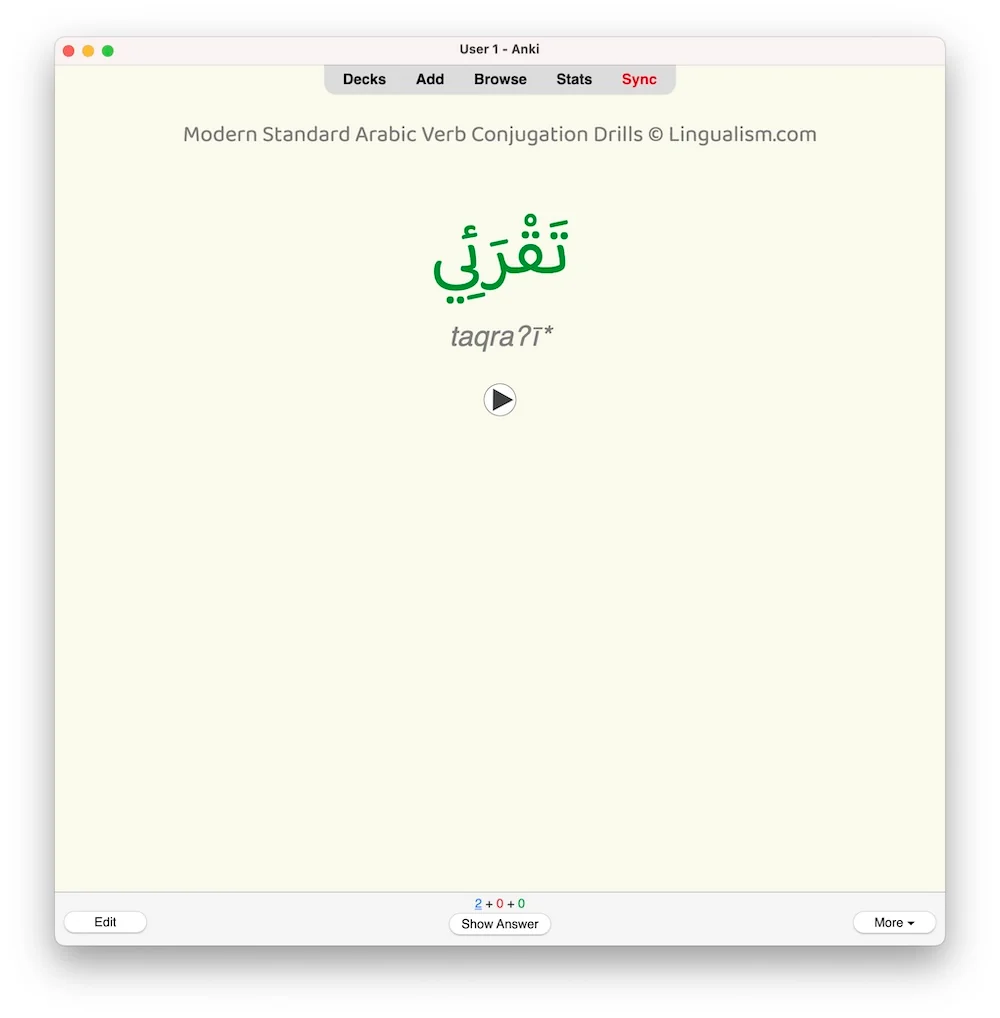 Modern Standard Arabic Verb Conjugation Drills: Anki Flashcards (Set 2) - Image 5