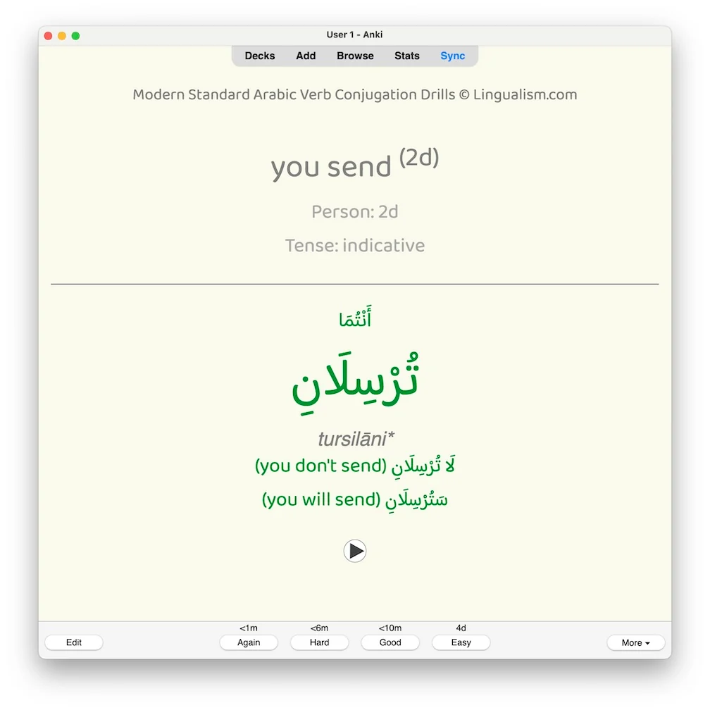 Modern Standard Arabic Verb Conjugation Drills: Anki Flashcards (Set 3) - Image 4