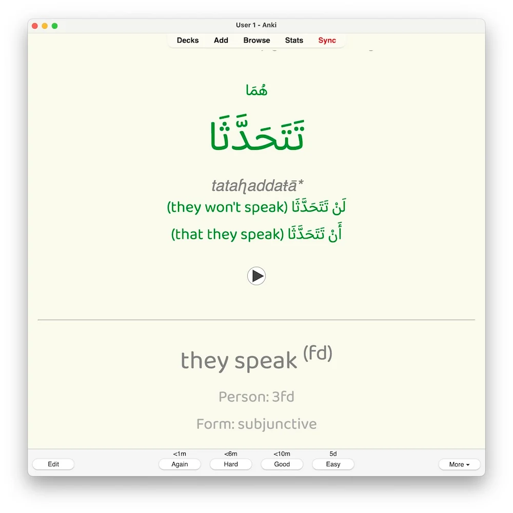 Modern Standard Arabic Verb Conjugation Drills: Anki Flashcards (Set 4) - Image 7