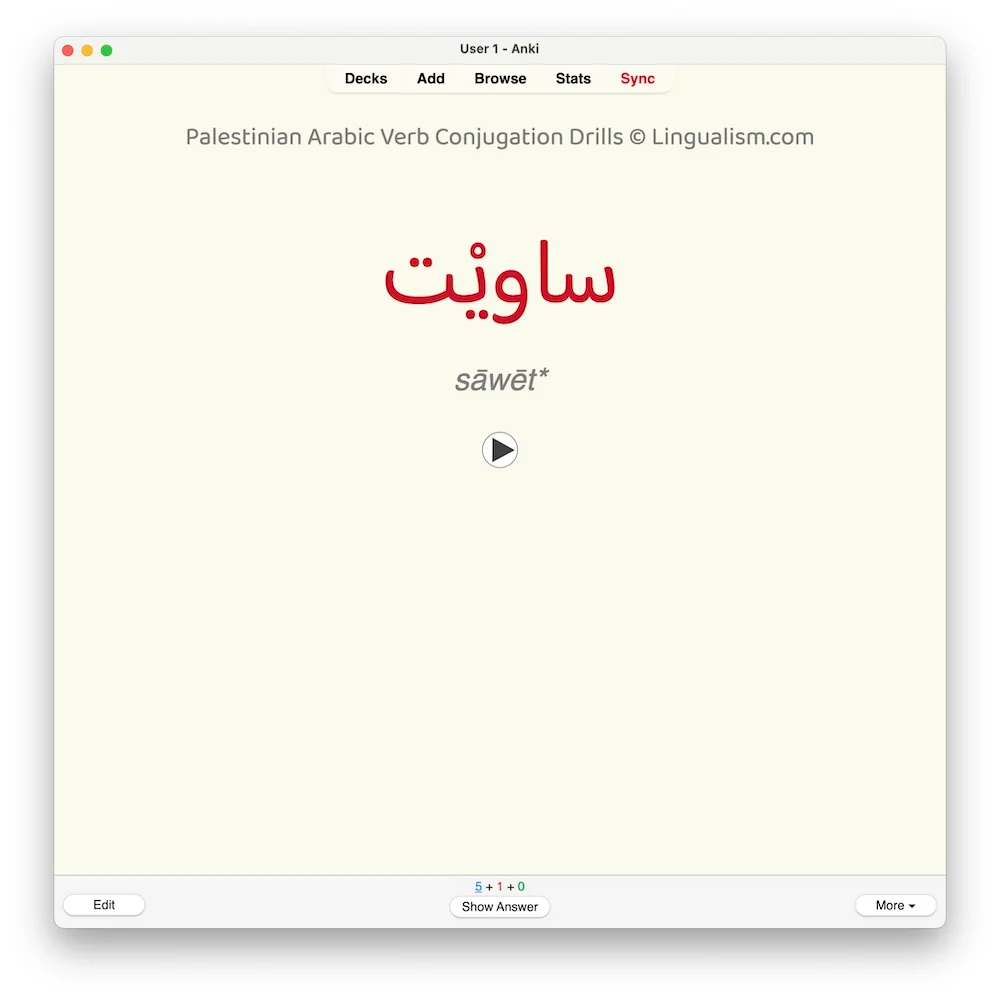 Palestinian Arabic Verb Conjugation Drills: Anki Flashcards (Set 4) - Image 5