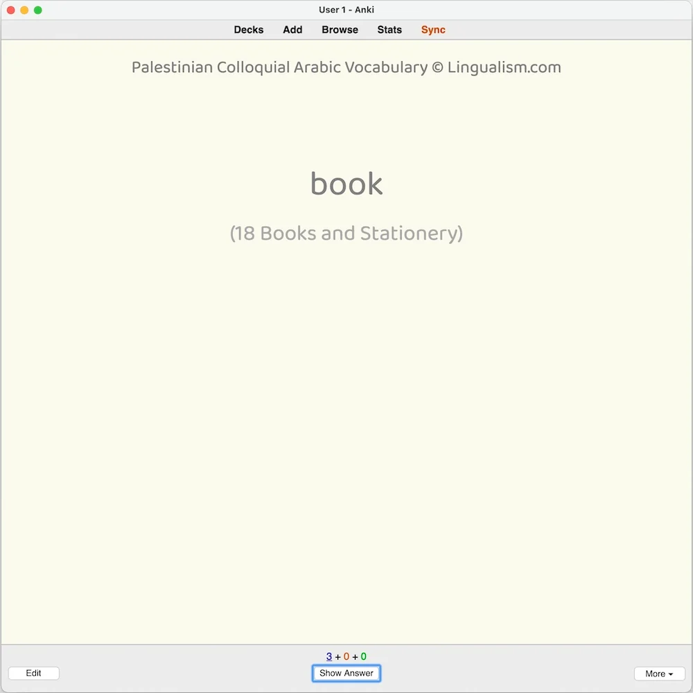 Palestinian Colloquial Arabic Vocabulary: Anki Flashcards - Image 4